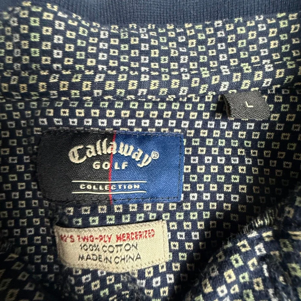 VTG Belleair Country Club Callaway Golf Two-Ply Sz L Blue Mercerized Cotton Polo